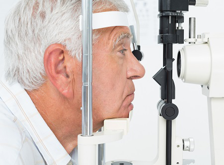 Glaucoma | photo of senior man getting his cornea checked